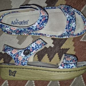 🔥Alegria PG Lite 39 8.5 Springer Floral Print Leather Sandal Rocker Platform